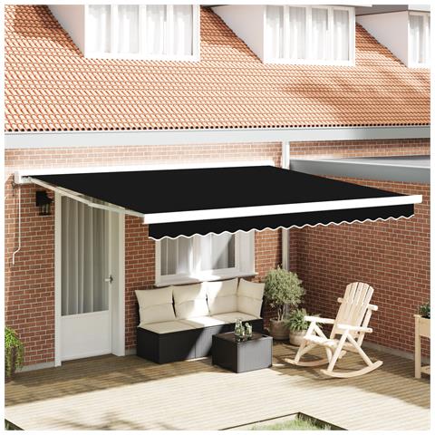 Tenda Retrattile Automatica Nera  400x300 cm, Tessuto di Ricambio per Tenda  per Struttura 4x3 m Nera - Foto 2