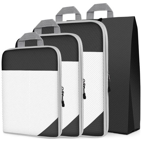 Set Di Organizer Da Viaggio 3 Borse E Custodia Per Scarpe Compatte Nere - Foto 1