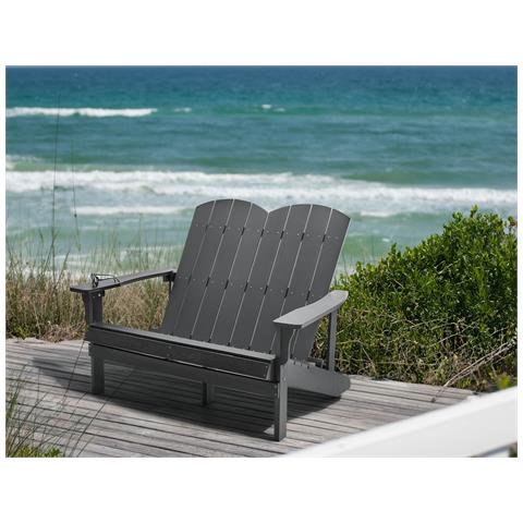 Panchina Da Giardino Adirondack 125 Cm Grigio Scuro - Foto 1
