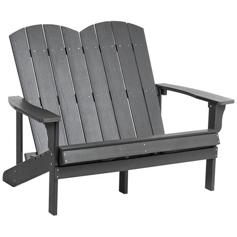 Panchina Da Giardino Adirondack 125 Cm Grigio Scuro - Foto 2