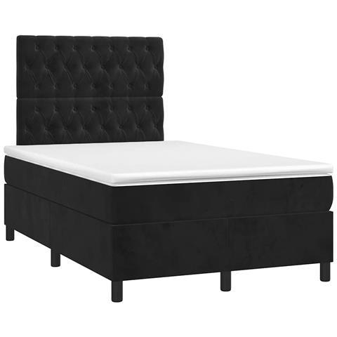 Giroletto a Molle con Materasso Nero 120x190 cm in Velluto - Foto 1