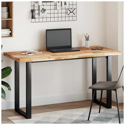 Piano Tavolo Rettangolare 120x60x4cm Legno Massello di Acacia - Foto 2