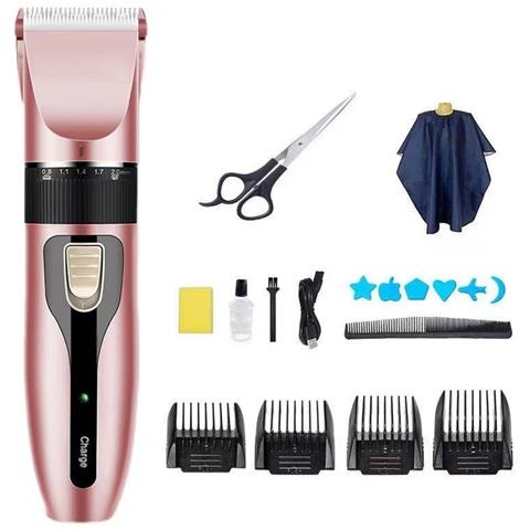 Kit Tagliacapelli Ricaricabile Con Mantella, Forbici E Modelli Per Lo Styling Pinkgold - Foto 1