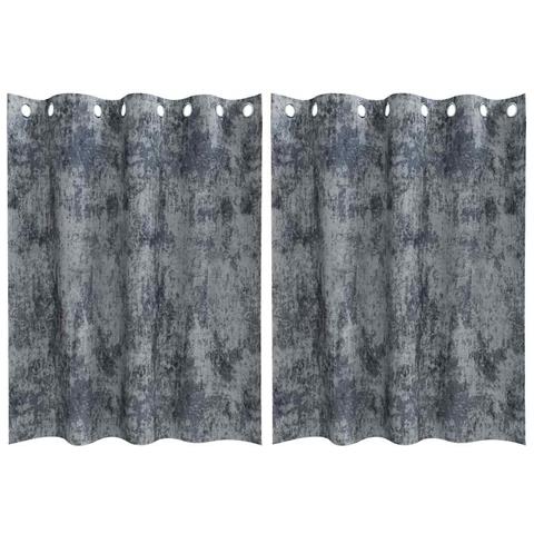 Tenda con tende 2 pcs Grigio argento 140 x 140 cm Velluto - Foto 1