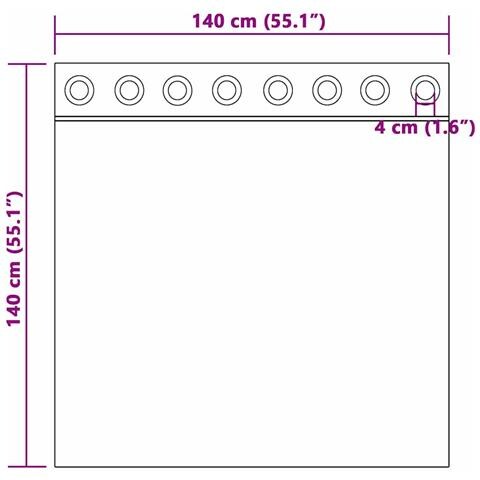 Tenda con tende 2 pcs Grigio argento 140 x 140 cm Velluto - Foto 8