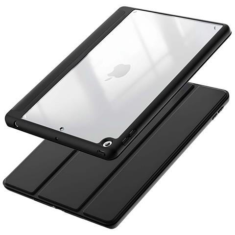 Custodia Per Ipad 10.2"" Modello Primefolio Con Supporto Pieghevole E Porta Matita, Nero Transparente - Foto 2