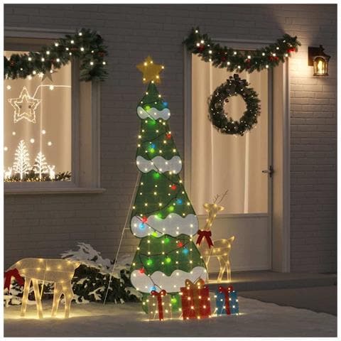 Albero di Natale Illuminato con 3 Scatole Regalo 2D Bianco Caldo - Foto 2