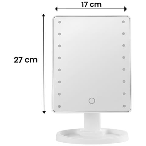 Specchio Per Trucco Led Da Terra Con Touch E Rotazione A 360° - Foto 4