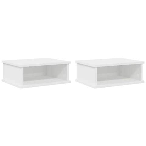 Comodino 2 pcs Bianco 40 x 31 x 15 cm Legno multistrato - Foto 1