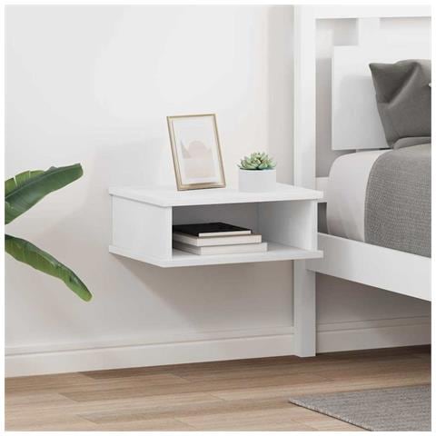 Comodino 2 pcs Bianco 40 x 31 x 15 cm Legno multistrato - Foto 2