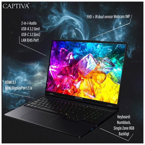 92041 laptop Intel Core Ultra 9 275HX Computer portatile 40,6 cm (16") WQXGA 32 GB DDR5-SDRAM SSD NVIDIA GeForce RTX 5090 Wi-Fi 6 (802.11ax) Windows 11 Pro Tedesco Nero - Foto 2