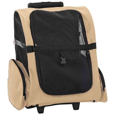 Carrello per Animali 3 in 1 Design Sabbia 48x32x (57-106) cm Tessuto Oxford - Foto 1