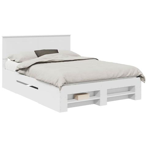 Struttura del letto Bianco 140 x 200 cm Legno multistrato - Foto 1