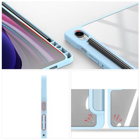 Cover per Galaxy Tab S10 FE - Pelle /PU, Blu - Foto 4