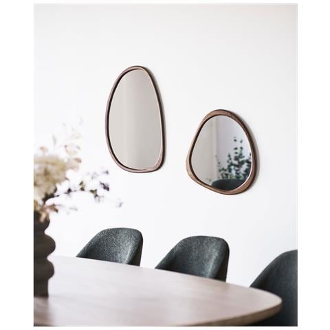 Specchio Da Parete Luxon In Mdf Effetto Legno Forma Organica 44x48 Cm - Foto 4