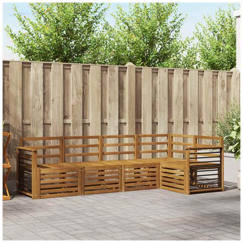 Set divani 5 pcs Naturale Legno di Acacia Massello - Foto 2