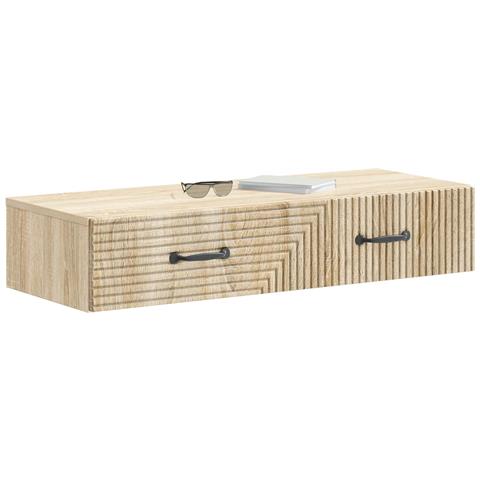 Tavolino da Parete Laterale Rovere Sonoma 87,5 x 34,5 x 17 cm - Foto 2