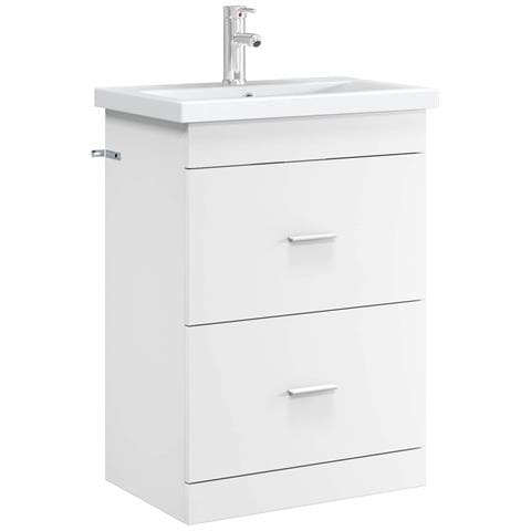 Mobiletto da Bagno Sotto Lavabo Bianco 56 x 37,5 x 81 cm - Foto 2