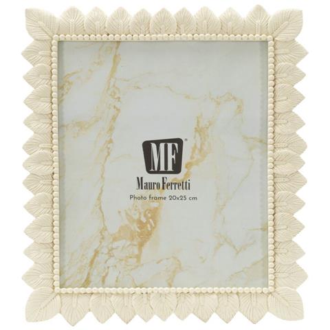 Cornice Portafoto Light Leaf In Resina Crema Con Foglie 20x25 - Foto 2