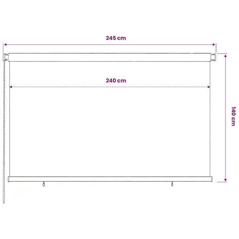 Tenda a Rullo per Esterni 245 (L) x140 (A) cm Verde scuro HDPE - Foto 6