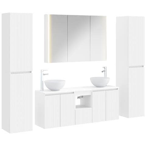 Set di mobili per il bagno 6 pcs Bianco - Foto 1