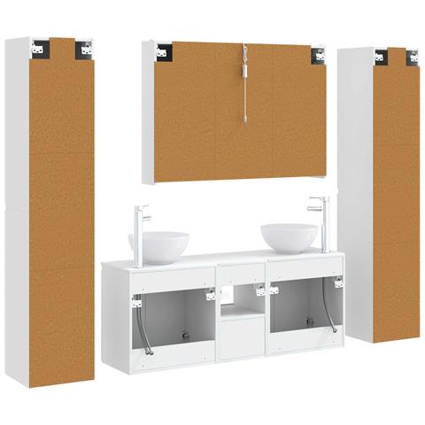 Set di mobili per il bagno 6 pcs Bianco - Foto 9