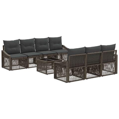 Set Divano da Giardino 8 pz Grigio polyrattan - Foto 1
