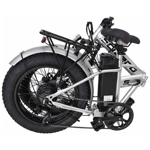 Fat Bike Pieghevole 20'' Telaio Acciaio 250w 36v 10.4ah Silver - Foto 4