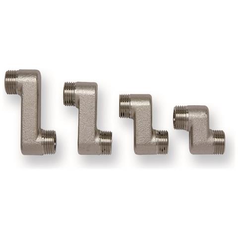 Raccordo Eccentrico Retrogruppo Mm, Raccordo Eccentrico Attacchi Mm 1/2'' X 1/2'' Spostamento Mm 50 In Ottone Sabbiato Nichelato - Foto 1
