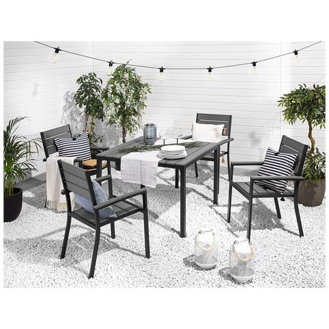 Set Di Tavolo E 4 Sedie In Alluminio Grigio Prato - Foto 19