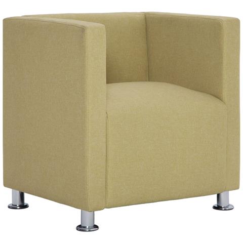 Poltrona A Cubo Verde In Tessuto - Foto 1