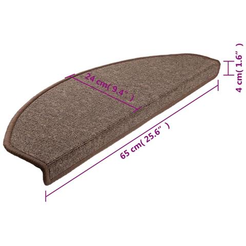 Tappetini Per Scale 15 Pz Marrone Caffè 65x24x4 Cm - Foto 2