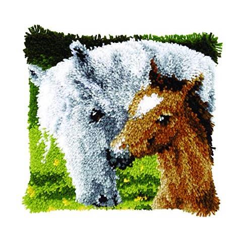 Cuscino A Crochet, Soggetto: Cavallo E Puledro - Foto 2