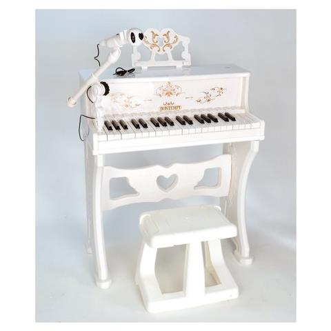 Pianoforte A Coda 37 Tasti Con Microfono Con Asta Regolabile In Altezza E Sgabello A Corredo. Polifonia A 2 Note, 8 Suoni, 4 Ritmi, 8 Brani Preregistrati E 4 Pads Per Riprodurre Suoni Di Batteria O Voci Di Anim - Foto 1