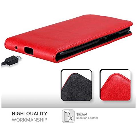 Custodia Compatibile Con Zte Axon 7 In Rosso Mela - Coperchio Protettivo In Design Flip Con Chiusura Magnetica - Foto 2