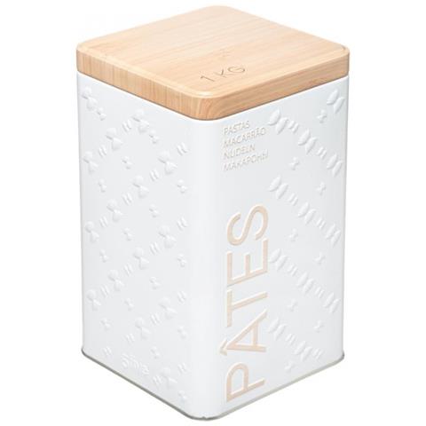 Contenitore Da Cucina Per Pasta In Ferro Bianco 1kg 10.5x10,5x H18,5 Cm - Foto 1
