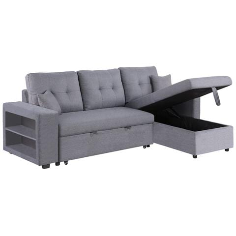 Glasgow Divano Angolare Trasformabile Grigio 4 Posti - Foto 7