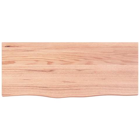 Piano Bagno Marrone Chiaro 100x40x2 cm Legno Massello Trattato - Foto 5