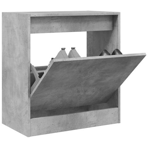 Scarpiera Grigio Cemento 60x34x63,5 Cm In Legno Multistrato - Foto 1