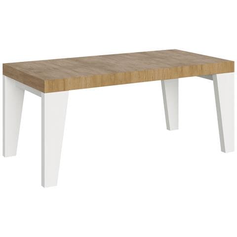 Tavolo Allungabile 90x180/284 Cm Naxy Mix Piano Bianco Frassino - Gambe Noce - Quercia Natura /bianco Frassino - Foto 5