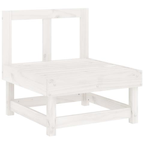 Set Salotto da Giardino 5 pz Bianco in Legno Massello di Pino - Foto 3
