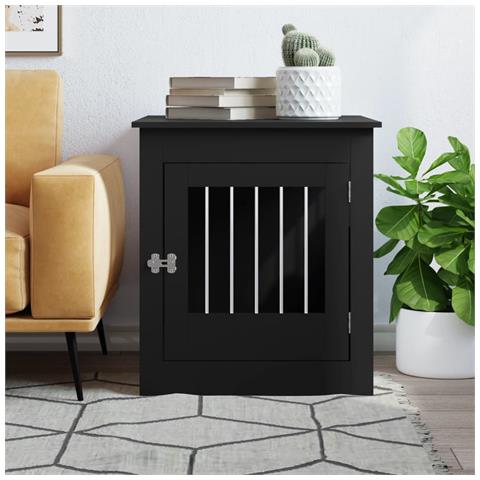 Gabbia Cani Arredamento Nera 64,5x80x71cm Legno Multistrato - Foto 2