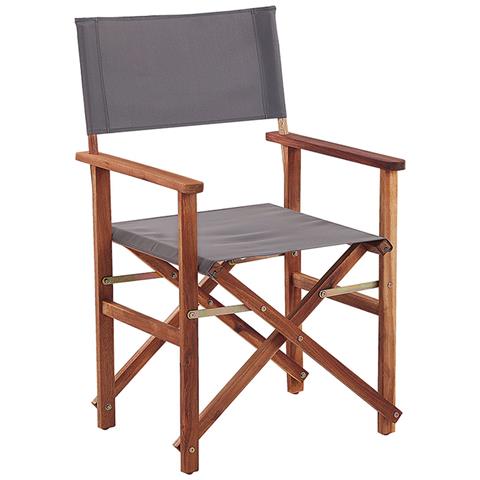 Set Di 2 Sedie In Legno Di Acacia Scuro E Grigio Cine - Foto 2