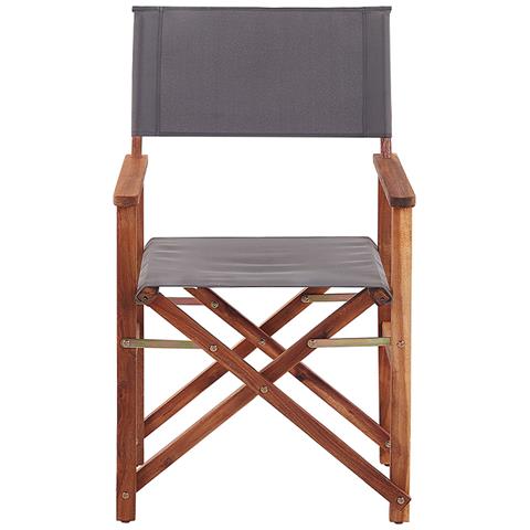 Set Di 2 Sedie In Legno Di Acacia Scuro E Grigio Cine - Foto 6