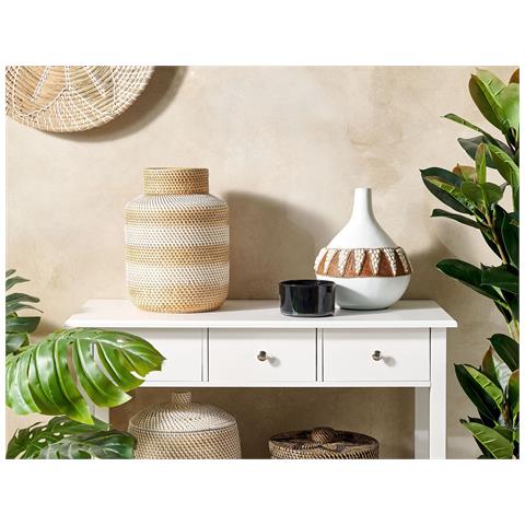 Rattan Vaso Decorativo 36 Beige Renun - Foto 1