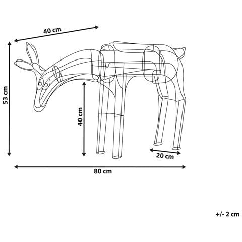 Decorazione Animata Da Esterno Capriolo Con Led Bianco 53 Cm Kristnes - Foto 2