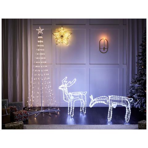 Decorazione Animata Da Esterno Capriolo Con Led Bianco 53 Cm Kristnes - Foto 1