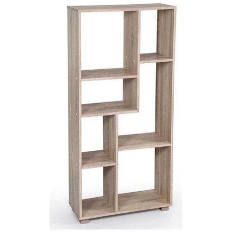 Trade Shop - Libreria Design Moderna Scaffale 7 Ripiani Rovere Casa Uffici 127x60x24cm 750878 - Foto 1