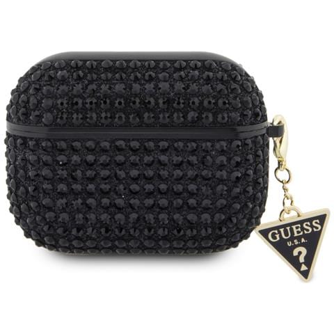 Cover Per Airpods Pro 4g Diamond Con Charm A Triangolo E Strass, Nero - Foto 1