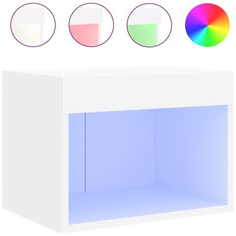 Comodino Con Luci Led A Parete Bianco - Foto 1